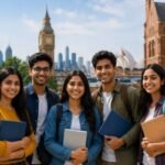 Indian students exploring top scholarships for studying abroad at leading international universities by bhavyagyan