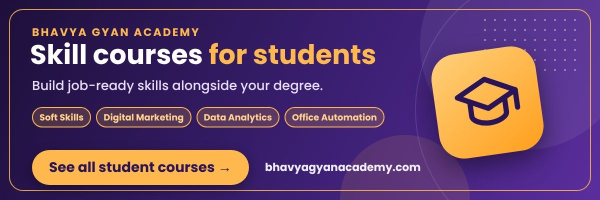 Skill courses for students at Bhavya Gyan Academy: soft skills, digital marketing, data analytics and office automation